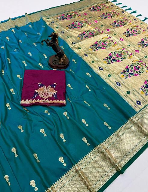 Malhar jumkha paithani silk catalogue sarees online shopping